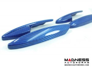 Alfa Romeo Stelvio Interior Door Handle Trim Set - Carbon Fiber - Blue Candy Alfa Romeo Stelvio Interior Door Handle Trim Set - Carbon Fiber - Blue Candy